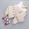 2010 meninas bebé / meninos espessa camisola quente set toddler roupas set crianças conjuntos de roupas de crianças outono outfits parkas conjunto lj200917