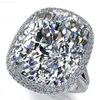 Anel de prata grande promessa 925 esterlina Vecalon 2019 Almofada corte 8ct diamante Cz noivado anéis de banda de casamento para mulheres homens jóias4562918