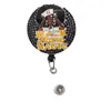 Custom Key Rings Medical Black Nurse Magic Rhinestone Retractable ID Holder For Name Accessories Badge Reel With Alligator Clip