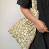 Hpb canvas mini blomma återvinningsväska enkel design stor kapacitet kvinnor corduroy tote bag bolsas ekologiska reutilizskables k7cs