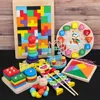 Dzieci Montessori Zabawki Drewniane Zabawki Rainbow Bloki Kid Nauka Muzyka Baby Rattles Graficzna Kolorowa Zabawka Edukacyjna