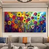 Abstracte kleurrijke bloem olieverf gedrukt op canvas prints wall art foto's voor woonkamer moderne home decor frameless