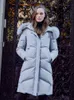 BOSIDENG doudoune femme col en fourrure de renard tempérament mi-long nouveau manteau épais d'hiver à capuche 201019