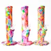 Vente en gros 10.5 pouces Silicone Bong Impression Silicone Pipe À Eau avec 14.4mm joint sillicone plate-forme pétrolière incassable bong DHL Livraison Gratuite