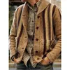 Men Casual Tops Shawl Collar Sweater Cardigan Long Sleeve Zip-up Knitted Coat Knitwear Fashion Jacquard Coats Male Autumn New