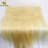 613 Blonde Haar 5 * 5 HD Laceclosure 13 * 4 Frontale Transparante Zwitserse Kant Remy Menselijke Haarstukken