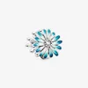 New Arrival 925 Sterling Silver Blue Daisy Flower Charm Fit Original European Charm Bracelet Fashion Jewelry Accessories296d