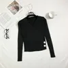 Gagarich Autumn Women Sweater Sexy Cross V-neck Slim Button Solid Short Pullovers Ladies Long Sleeve Bodycon Bottom Jumpers LJ201017