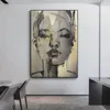 섹시한 여자 얼굴 황금 누드 피겨 포스터 캔버스 그림 벽 예술 사진 포스터와 인쇄물 거실을위한 벽 장식