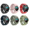 Sportklocka Bluetooth SmartWatch Fitness Tracker Kamouflageband Vattentät Armbandsur Pulsmätare Tvåspets pekskärm