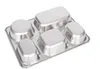 2020 nouveau récipient alimentaire Bento Lunch Box en acier inoxydable écologique avec 5 compartiments avec couvercle en acier pour adultes et enfants