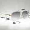 2023 Designer Glasögon Nya överdimensionerade solglasögon Män Vintage Diamond Cut Gafas Retro Metal Shades Women Glasgles For Outdoor Rimless Glasses 06er