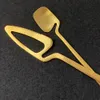 16 sztuk Gold Obiadowa Zestaw Flatware 18/10 Zestaw Party Stali Nierdzewnej W Fork Łyżka Zestaw Kitchen Silverware Zestaw stołowych Y1126