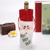 Świąteczna butelka z czerwonej butelki wina torba na warstwę torba na wino torebki szampana torby na prezent Flanelette Snowman Deer Bag Xmas Decorzy419