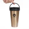 Nieuwe koffie roestvrijstalen vacuümflessen Thermo Cup Custom Mok Outdoor Reis Car Tumblers Waterfles met Handvat