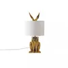 Lampes de table Promotion AC 110V Lampe de table Tissu Abat-jour Lumières Lampe Golden Animal Design Lecture simple Petite veilleuse Résine Éclairage de bureau