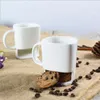 Weiß glasierte Keramiktasse für Kaffee, Tee, Kekse, Milch, Desserttasse, Teetasse mit seitlichen Kekstaschen, Halter für Zuhause und Büro, 250 ml, WQ86-WLL