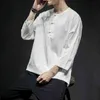 Kinesisk stil plus storlek Casual T Shirt Summer Bottoming Shirt harajuku stora toppar män kläder 2021 Tang kostym kortärmad G1229