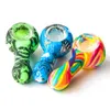 3.0inches Portable Colored Silicone Pipe Printing Smoking Pipe Aliens Skull Smoking hand pipe oil rig