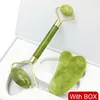 Rouleau de jade naturel avec boîte cadeau coeur guasha gratte de gratte