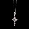 Winding Cross Pendant Necklace Iced Out Cubic Zirconia Twist Chain Pendant Hip Hop Jewelry for Man Women Gift9813441