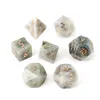 Natuurlijke labradoriet losse edelstenen graveren kerkers en draken game-getal-dobbelstenen aangepaste stenen rollenspel spel polyhedron stenen dobbelstenen set ornament groothandel
