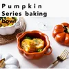 MDZF Pumpkin Shape Baking Bowl With Lid Glaze Au Gratin Soup Salad Bowl Kitchen Bakeware Oven Halloween Baking Pan Supplies 201023