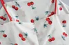 Moda Damska Dress New Stretch Cherry Print Backless Zipper Sling Dress Slim Short Spódnica Blogger Street Dress