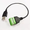 Cabos USB, USB2.0 Um plugue masculino para 5pin / caminho feminino parafuso de parafuso de escudo terminais Pluggable tipo adaptador cabo cerca de 30cm / 2pcs