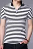 MRMT 2022 Brand New Summer Mens T-shirt Business Casual Koszulka z krótkim rękawem T Shirt Młodzież Turtleneck Koszula w paski Tshirt dla mężczyzn G220223