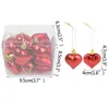 12pcsbox pendurado em forma de coração ornamento vermelho dourado prata bolas de Natal decorações de plástico y201020