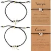 12 constellations Bracelet zodiac bracelets raceletsconstellation card adjustable black rope horoscope bracelet