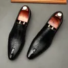 Dress Shoes Handmade Mens Wedding Oxford Black Khaki Genuine Leather Brogue Men's Slip On Business Formal For Men1