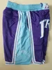 Pantaloncini della nuova squadra Pantaloncini da baseball vintage Tasca con cerniera LA City Colore viola blu Abbigliamento da corsa Appena fatto Taglia S-XXL