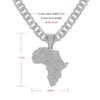 Mapa de cristal de la moda Mapa colgante colgante para las mujeres Hombre Hombre Accesorios Accesorios de joyería Collar Chócalo Cuba Cadena de enlace regalo