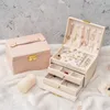 Three-layer drawer jewelry storage box creative jewelrys boxes ear stud earrings gift jewel box