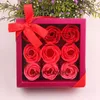 Día de San Valentín Regalo de rosas 9 piezas Jabón Flor Caja de rosas Boda Día de la madre Día de cumpleaños Jabón artificial Flor de rosas GGE3829-3