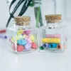Garrafas de armazenamento 50ml Squieness Hyaline Glass Recurter com Cork Decoração Creative Bottle Candy Jar Recarregável Handicrafts Vial 6pcs1