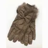 Luksusowy elegancki stały muszka projekt zima rękawiczki pełny palec miękki nadgarstek rękawiczki Ciepłe ochrona ekranu Dotykać Guantes Mujer