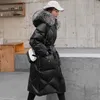 ヤンベニーラージナチュラルフォックスファーウォームフード付き冬のジャケット女性ロング女性パーカー90ホワイトダックコートフェザー衣類T29022175