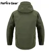 Relactire Getriebe Navy Blau Weiche Muschel Militärjacke Männer Wasserdichte Armee Taktische Jacke Mantel Winter Warme Fleece Kapuze Windjacke 201218