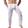 Mens Sleep Bottoms Pijama Hombre Pouch Ice Silk Pyjama Lounge Pants Ultrathin Pyjama Homme Sleepwear Trousers 201109