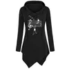 Women's Hoodies Sweatshirts Muziek Notes Grappige Print Hoodie Dames Stijl Katoen Lange Mouwen Sweatshirt Onregelmatige kleding