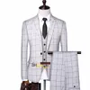 British Style Suit Plaid Mens Vest Blazer Pants Fashion Design High-End Slim Wedding Banket Business Suit 3 Piece Formal