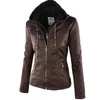 Moda Inverno Faux Jaqueta De Couro Mulheres Casacos Básicos Capuz Black Magro Motocicleta Casaco Mulheres Casacos Feminino XS-7XL 50 20112