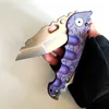 Begränsad anpassningsversion Fällkniv Man of War Anodiserad Titanium Handtag Slipning S35VN Blad Perfekta campingknivar Taktisk EDC Starka jaktverktyg