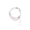 Justine Clenquet Collana femminile rosa Bracciale Francese Elegante zircone Catena Doppia clavicola Girocolli Moda Trend255T