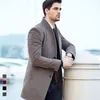 Men's Trench Coats 2021 Men's Wool Coat European And American Casual Windcoat Jacket Oversized Size1