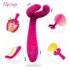 G-spot 3 motores dildo vibrador brinquedos sexuais para mulheres homens adultos casais anal vagina dupla penetração clitóris pênis estimulador de brinquedo 201216