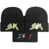 Knitted Hats Wave Cap Letter Embroidery Bend Fashion Skullcap Caps Male Hip Hop Travel Punk